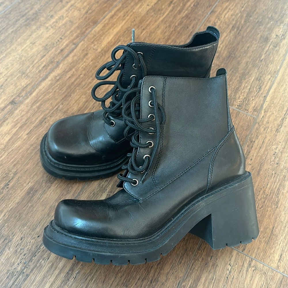 Vintage chunky black boots, 90s-2000s, Y2K